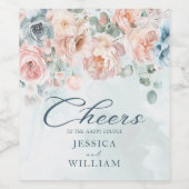 Moderne und trendy Blue Rose Wedding Weinetikett (Einzelnes Label)