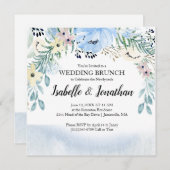 Moderne und trendy Blue Wedding Brunch Einladungen (Vorne/Hinten)