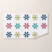 Moderne und trendy Gold Blue Glitzer Blume Badhandtuch Set (Handtuch)