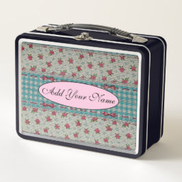 Moderne und Vintage Blumen ergänzen Ihren Text Metall Brotdose