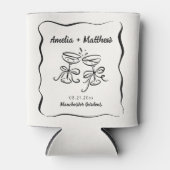 Moderne und Whimsikhandgezeichnete Hochzeit Dosenkühler (Vorderseite)