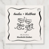 Moderne und Whimsikhandgezeichnete Hochzeit Geschenkanhänger (Rückseite)