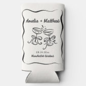 Moderne und Whimsikhandgezeichnete Hochzeit Selters Dosenkühler (Rückseite)