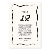 Moderne und Whimsikhandgezeichnete Hochzeit Tischnummer (Rückseite)