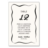 Moderne und Whimsikhandgezeichnete Hochzeit Tischnummer (Vorderseite)