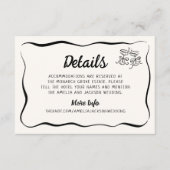 Moderne und Whimsikhandgezeichnete Hochzeitsdetail Begleitkarte (Vorderseite)