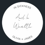 Moderne und wohlhabende Hochzeitslotterie Runder Aufkleber<br><div class="desc">Moderne und vermögende Hochzeitslotterie begünstigen klassische Bag-Rundsticker</div>