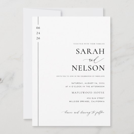 Moderne und zeitgemäße Einladung mit QR-Code (Vorderseite)