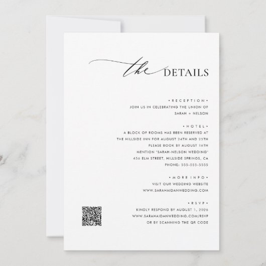 Moderne und zeitgemäße Einladung mit QR-Code (Rückseite)
