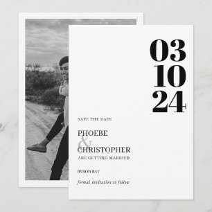 Moderne und zeitgenössische Datum Foto Hochzeit Einladung