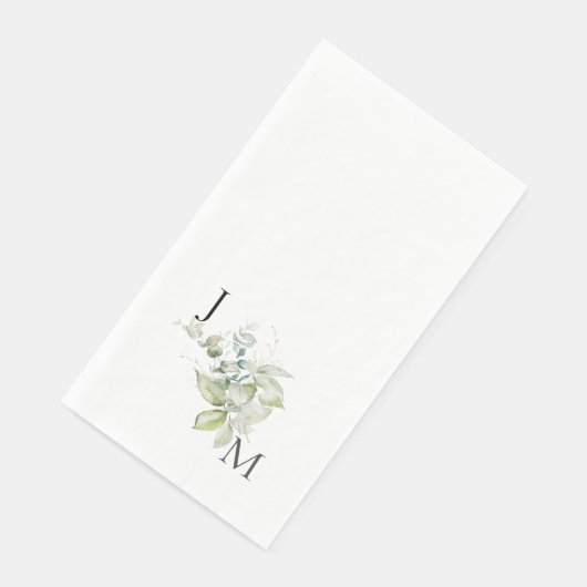 Moderne und zeitgenössische Foliage Monogram Packs Serviette (Ecke)