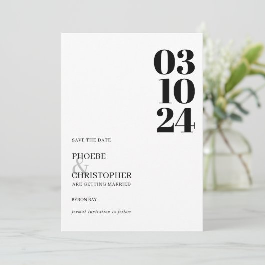 Moderne und zeitgenössische Foto Hochzeit Einladung (Stehend Vorderseite)