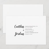 Moderne und zeitgenössische Hochzeitseinladung Einladung (Vorne/Hinten)