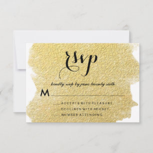 MODERNE UNECHTE GOLD RSVP KARTE