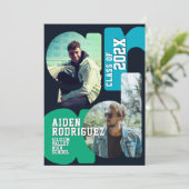 Moderne Uni-Abschluß-Einladung Einladung (Stehend Vorderseite)