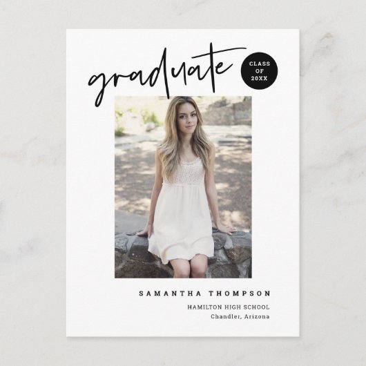 Moderne Uni Hochschule Grad Foto Postkarte (Vorderseite)