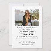 Moderne Uni oder High School Eleganter Abschluss Einladung (Rückseite)