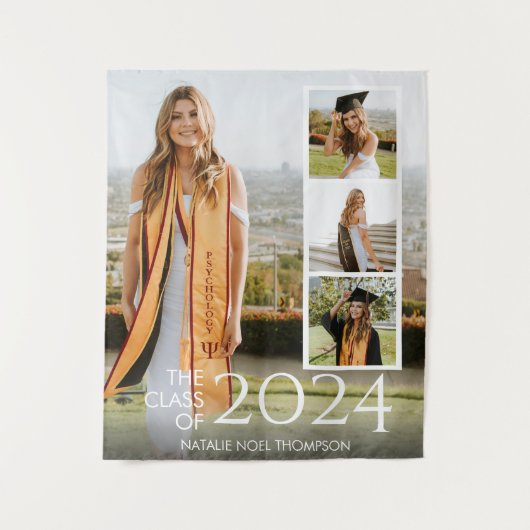 Moderne Uni oder High School Eleganter Abschluss Wandteppich (Vorderseite)