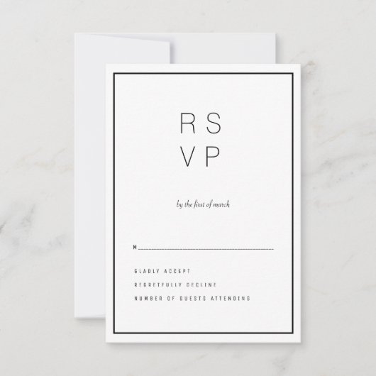 Moderne Unica RSVP Karte (Vorderseite)