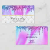 Moderne Unicorn Glitzer Tropfen Luxus Business Car Visitenkarte (Vorne/Hinten)