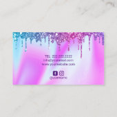 Moderne Unicorn Glitzer Tropfen Luxus Business Car Visitenkarte (Rückseite)