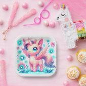 Moderne Unicorn Kinderdusche Pappteller (Party)