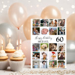 Moderne Unisex 20 FotoCollage Geburtstag Karte<br><div class="desc">Diese Foto Collage Geburtstagskarte hat 20 Fotos, kann für ihn oder sie sein, und Sie können das Alter hinzufügen. Die Karte ist leicht zu personalisieren, und die Stile, die Größe und die Farbe des Schriftartes können durch einen Klick auf den Link nach der Personalisierung angepasst werden.</div>