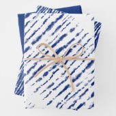 Moderne unisex Aquarellblau-gefärbte Krawatte Geschenkpapier Set (Beispiel)