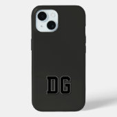 Moderne Universitäts-Schwarz-Grau-Monogramm-Initia Case-Mate iPhone Hülle (Rückseite)