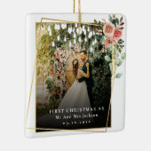 Moderne unsere ersten Weihnachten als Mr. & Mrs. F Keramikornament (Rechts)