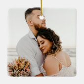 Moderne unsere ersten Weihnachten als Mr. & Mrs. F Keramikornament (Rückseite)