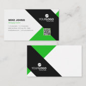 Moderne Unternehmen & Berufliche Grüne & Schwarze Visitenkarte (Vorne/Hinten)