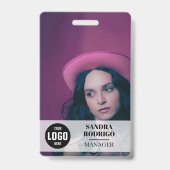 Moderne Unternehmens-ID-Karte mit Foto und QR-Code Ausweis (Vorderseite)