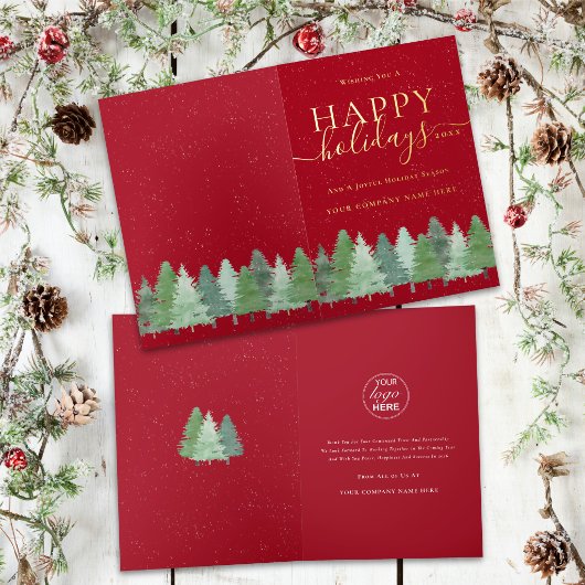 Moderne Unternehmens-Logo Winterwald Rot Gold