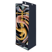 Moderne Unternehmensförderung mit Firmenmarke - ku Geschenktüte Für Weinflaschen (Rückseite Schrägansicht)