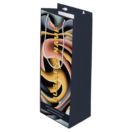 Moderne Unternehmensförderung mit Firmenmarke - ku Geschenktüte Für Weinflaschen (Vorderseite Schrägansicht)