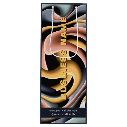 Moderne Unternehmensförderung mit Firmenmarke - ku Geschenktüte Für Weinflaschen (Vorderseite)