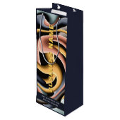 Moderne Unternehmensförderung mit Firmenmarke - ku Geschenktüte Für Weinflaschen (Rückseite Schrägansicht)