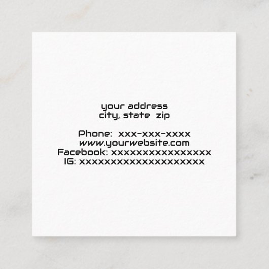 Moderne Unternehmensgrafiken Quadratische Visitenkarte (Rückseite)
