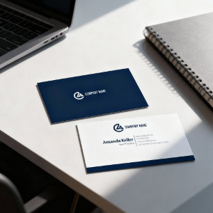 Moderne Unternehmensmarine Blaue Minimalistische G Visitenkarte