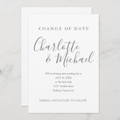 Moderne Unterschrift Ändern Sie das Datum verschob Einladung (Vorne/Hinten)