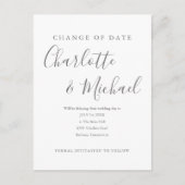 Moderne Unterschrift Ändern Sie das Datum verschob Postkarte (Vorderseite)