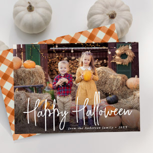 Moderne Unterschrift Glückliches Halloween Foto Feiertagskarte