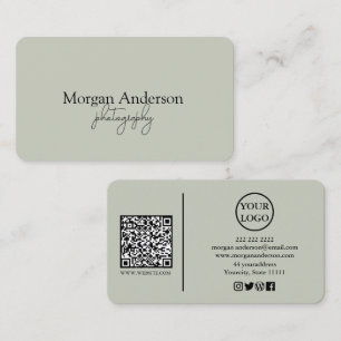 Moderne Unterschrift Schrift QR-Code Social Visitenkarte