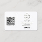 Moderne Unterschrift Schrift QR-Code Social Visitenkarte (Rückseite)