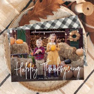 Moderne Unterschrift Schriftzug Frohes Erntedankfe Feiertagskarte