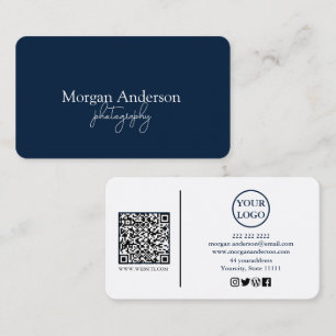 Moderne Unterschrift Script QR-Code Social Visitenkarte