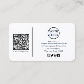 Moderne Unterschrift Script QR-Code Social Visitenkarte (Rückseite)