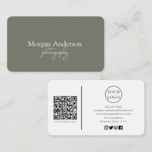Moderne Unterschrift Script QR-Code Social Visitenkarte