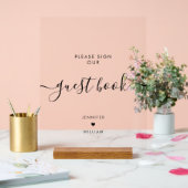 Moderne Unterschrift Unser Gästebuch Hochzeit Schw Acrylschild (Hochzeit)